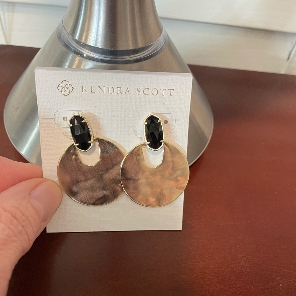 Kendra Scott gold statement earrings